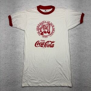 Vintage University of New Mexico Lobos UNM Coca Cola Shirt White Size S Long
